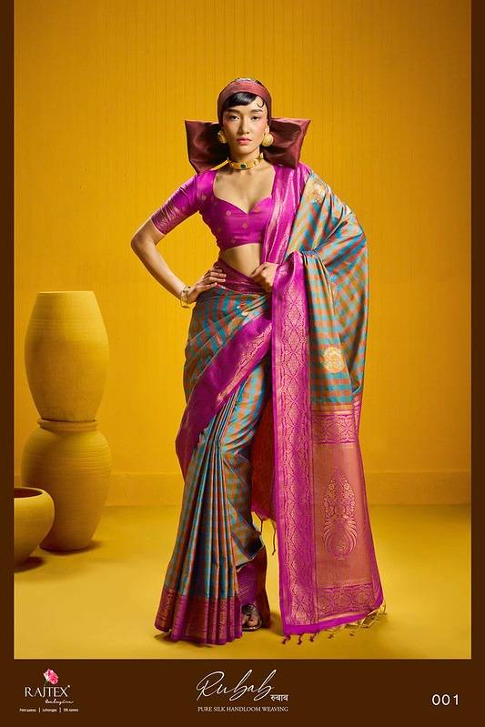 Rubab By Rajtex 01 To 06 Series Indian Traditional Wear Collection Beautiful Stylish Fancy Colorful Occasional Wear Pure Silk Sarees At Wholesale Price